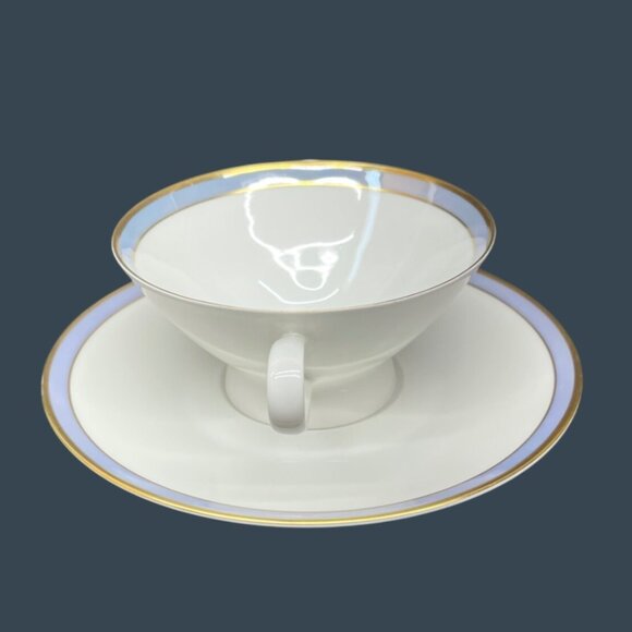 Rosenthal Gala Blue Cream Soup Bowl and Saucer Germany - Picture 2 of 10